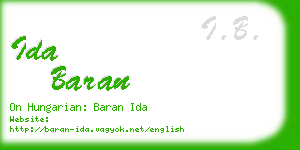 ida baran business card